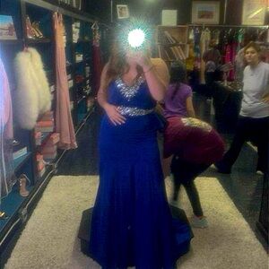 Blue mermaid prom dress